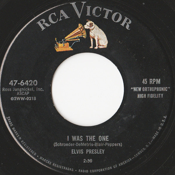 Elvis Presley : Heartbreak Hotel / I Was The One (7", Single, Ind)