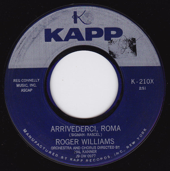 Roger Williams (2) : Arrivederci, Roma (7")