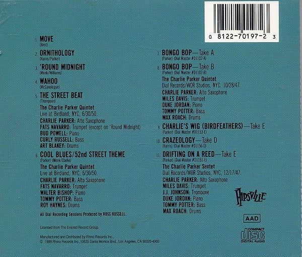 Charlie Parker : Bebop & Bird: On Stage And In The Studio (1946-1952) Volume 1 (CD, Comp)