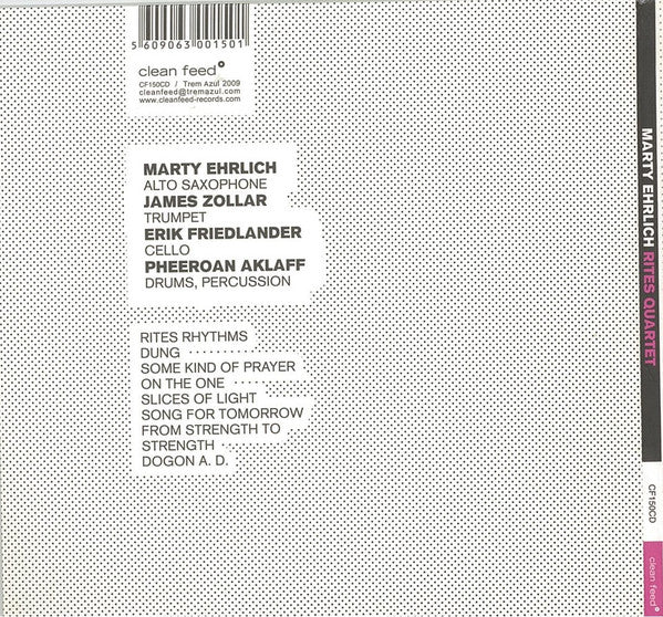 Marty Ehrlich Rites Quartet : Things Have Got To Change (CD, Album)