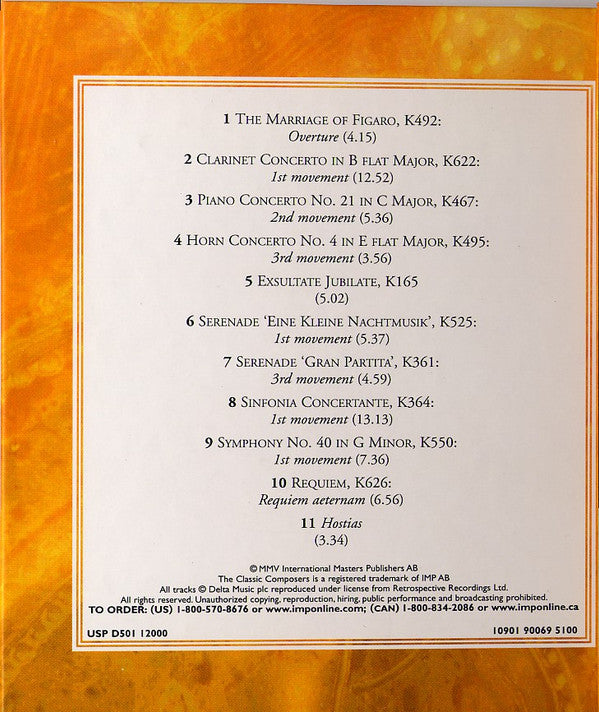 Mozart* : Musical Masterpieces (CD, Comp, Har)