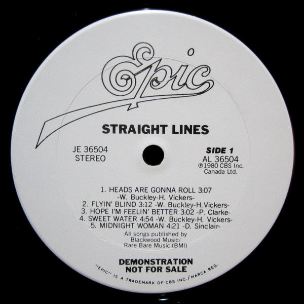 Straight Lines : Straight Lines (LP, Album, Promo, San)