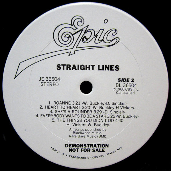 Straight Lines : Straight Lines (LP, Album, Promo, San)
