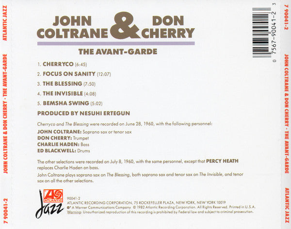 John Coltrane & Don Cherry : The Avant-Garde (CD, Album, RE, RM)