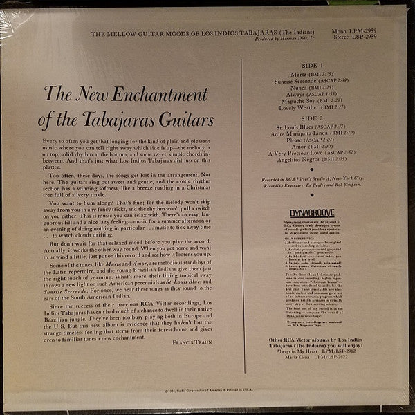 Los Indios Tabajaras : The Mellow Guitar Moods Of Los Indios Tabajaras (The Indians) (LP, Album)