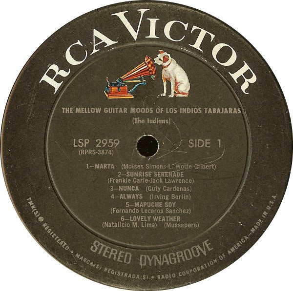 Los Indios Tabajaras : The Mellow Guitar Moods Of Los Indios Tabajaras (The Indians) (LP, Album)
