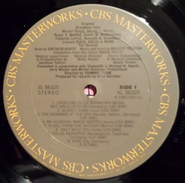 Maury Yeston, Raul Julia : Nine - Original Broadway Cast Recording (LP, Album)