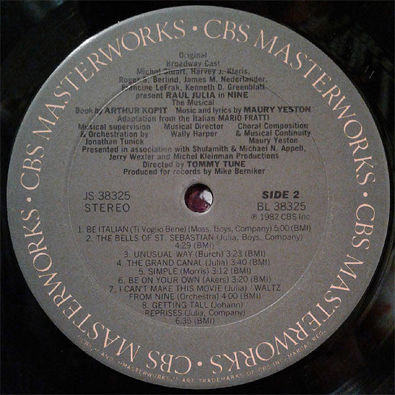 Maury Yeston, Raul Julia : Nine - Original Broadway Cast Recording (LP, Album)