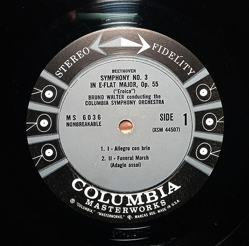 Ludwig van Beethoven, Bruno Walter Conducting Columbia Symphony Orchestra : Symphony No. 3 In E Flat Major, Op. 55 (“Eroica”) (LP, Album, six)