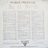 Peggy Lee : So Blue (LP, Album, Mono, Pin)