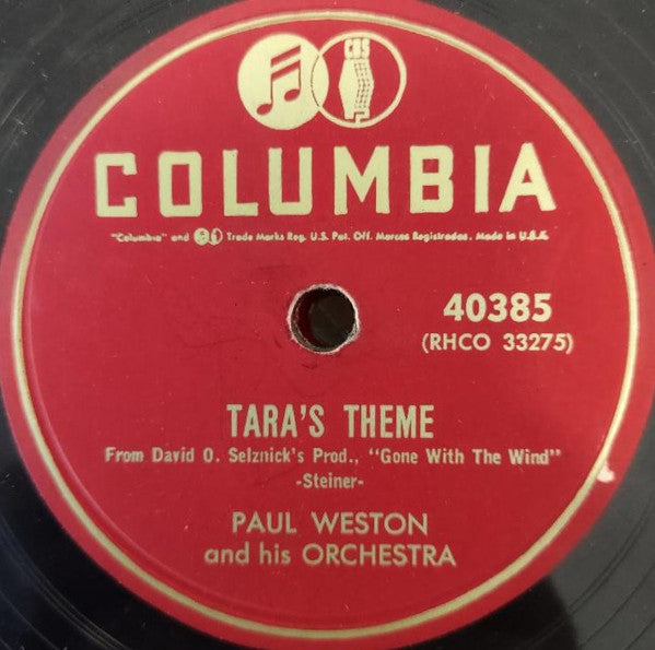 Paul Weston And His Orchestra : Tara's Theme / Love Letters (Shellac, 10")