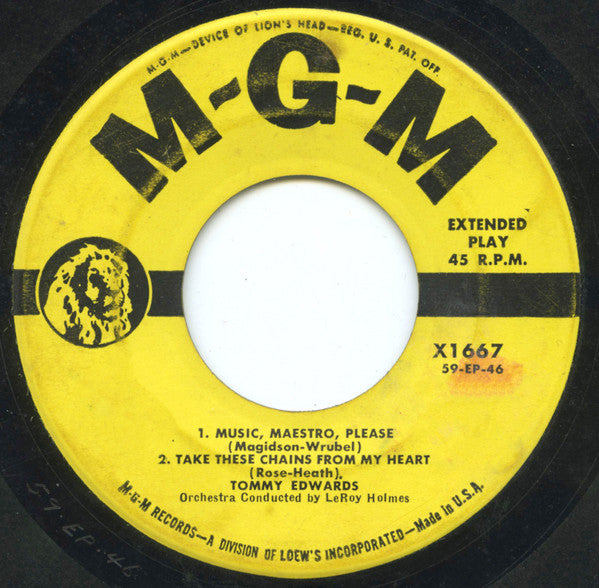 Tommy Edwards : She Sends Her Regards (7")