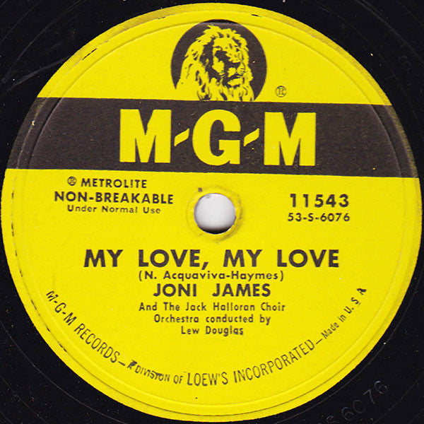 Joni James : You're Fooling Someone / My Love, My Love (10")