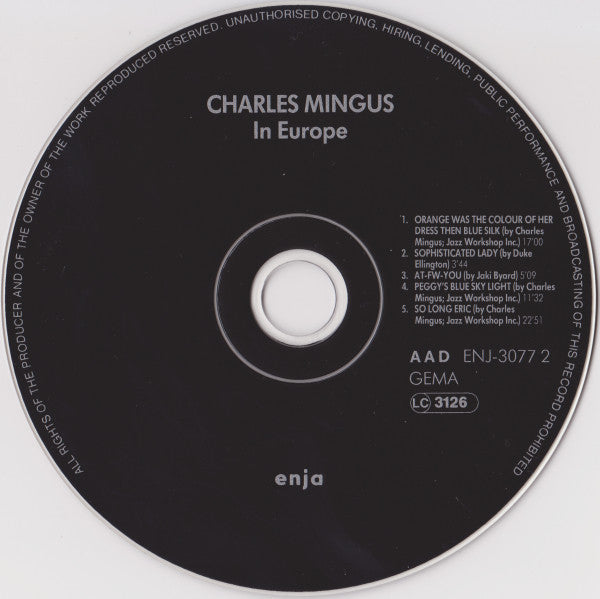 Charles Mingus : Mingus In Europe (CD, Album, RE)