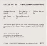 Charles Mingus : Mingus In Europe (CD, Album, RE)