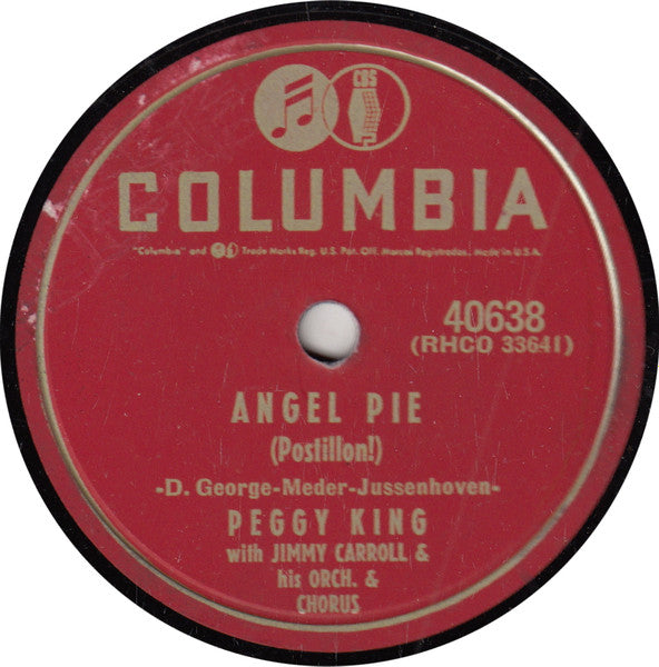 Peggy King With Jimmy Carroll And His Orchestra & Jimmy Carroll And His Chorus : Angel Pie (Postillon!) (10")