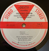 Denver Symphony Orchestra, Brian Priestman, Phyllis Curtin / Nerine Barrett - Alberto Ginastera / Frédéric Chopin : Milena (Dramatic Cantata For Soprano And Orchestra, Opus 37) / Concerto No. 2 In F Minor (For Pianoforte And Orchestra, Opus 21) (LP)