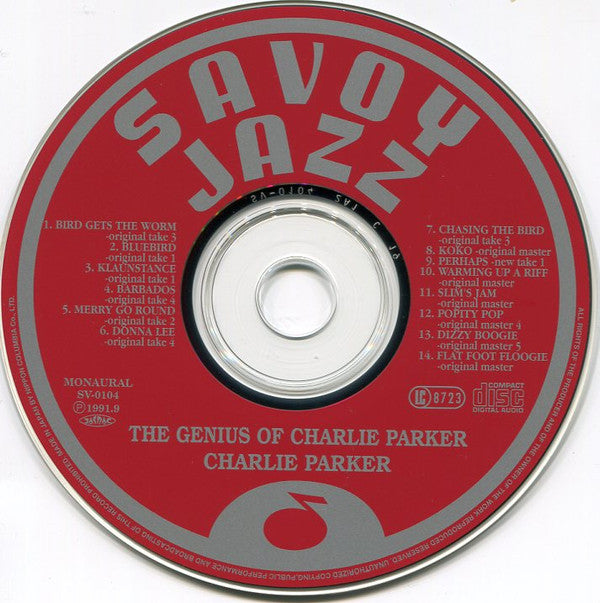 Charlie Parker : The Genius Of Charlie Parker (CD, Comp, Mono, RE, RM)