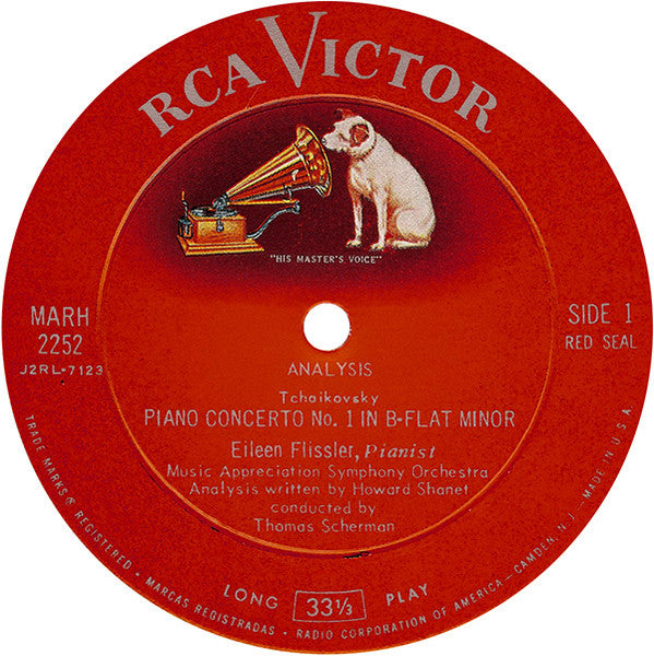 Tchaikovsky* / Howard Shanet, Thomas Scherman : Analysis Record Of Piano Concerto No. 1 In B Flat Minor (10")