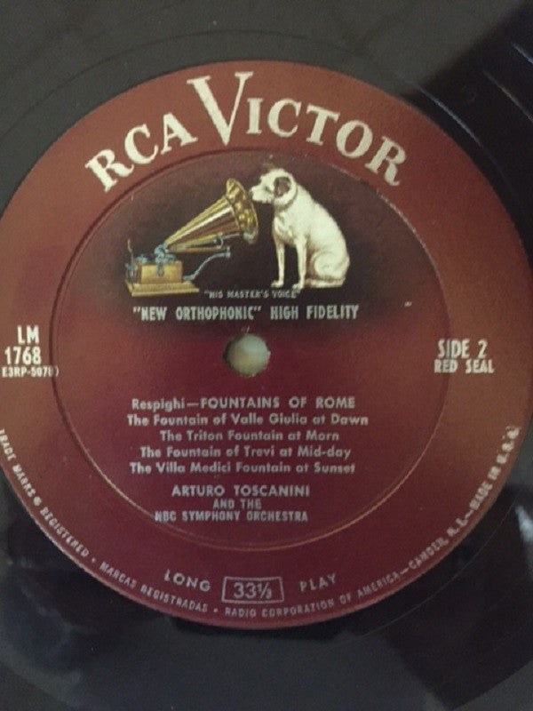 Ottorino Respighi, Arturo Toscanini, NBC Symphony Orchestra : Pines Of Rome / Fountains Of Rome (LP, Album)