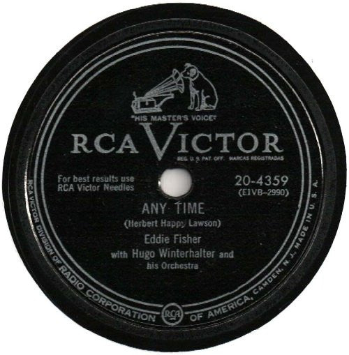 Eddie Fisher With Hugo Winterhalter Orchestra : Any Time / Never Before (Shellac, 10")