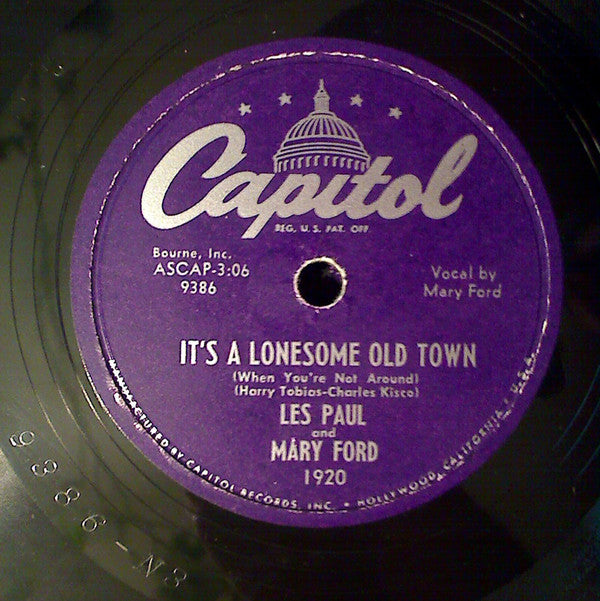 Les Paul & Mary Ford : It's A Lonesome Old Town / Tiger Rag (Shellac, 10", Scr)