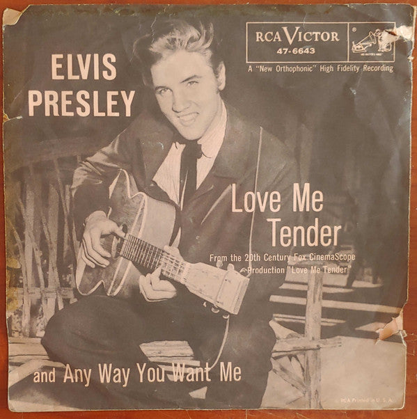 Elvis Presley : Love Me Tender / Anyway You Want Me (7", Single, Mono,  In)