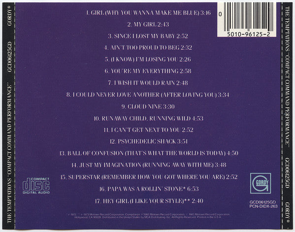 The Temptations : 17 Greatest Hits (CD, Comp)