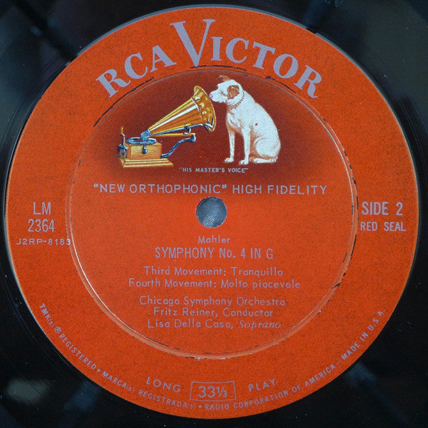 Gustav Mahler – Fritz Reiner / Chicago Symphony Orchestra : Symphony No. 4 (LP, Mono)