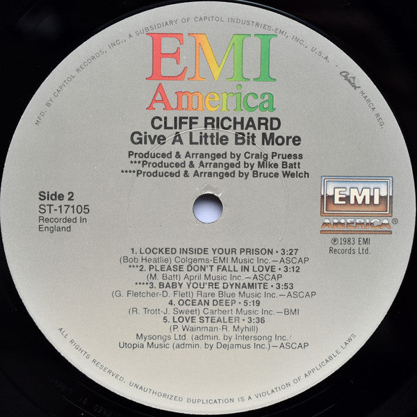 Cliff Richard : Give A Little Bit More (LP, Album)