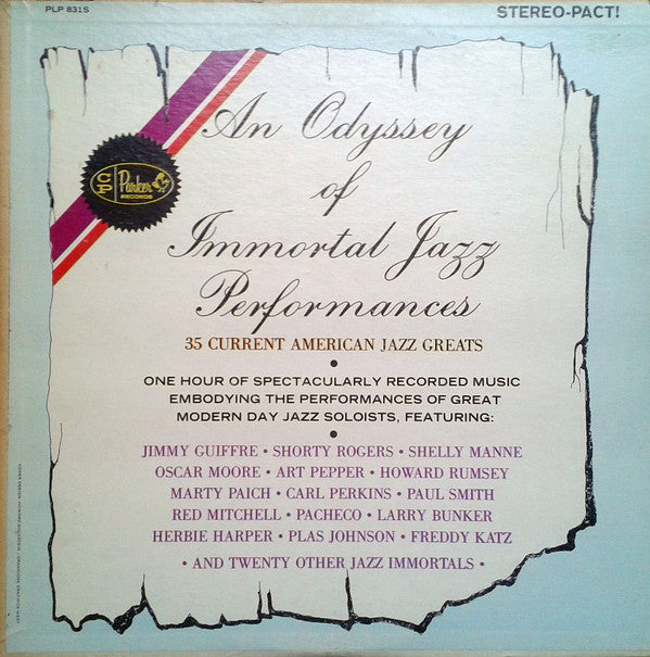Various : An Odyssey Of Immortal Jazz Performances (LP, Smplr)