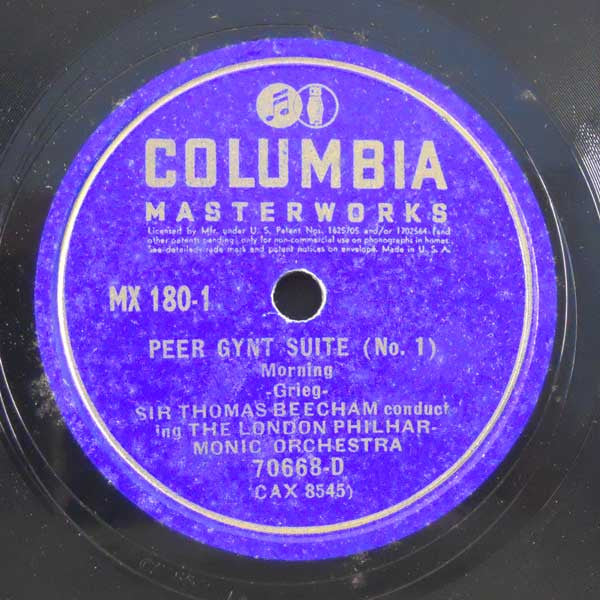 Grieg*, Sir Thomas Beecham Conducting The London Philharmonic Orchestra : Peer Gynt Suite No. 1 (2xShellac, 12", Album)