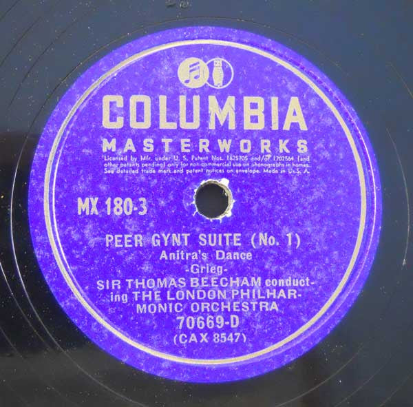 Grieg*, Sir Thomas Beecham Conducting The London Philharmonic Orchestra : Peer Gynt Suite No. 1 (2xShellac, 12", Album)