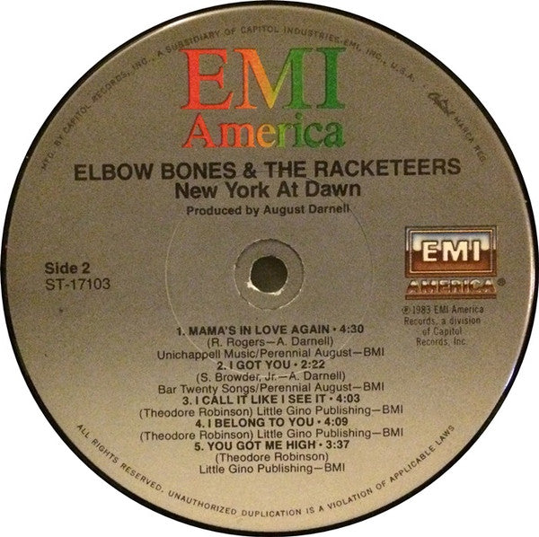 Elbow Bones And The Racketeers : New York At Dawn (LP, Album)