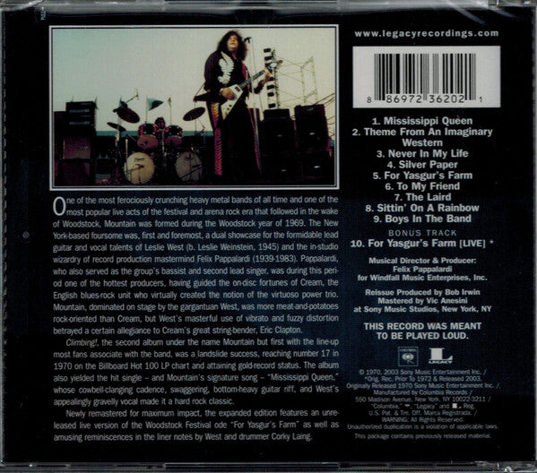 Mountain : Climbing! (CD, Album, RE)