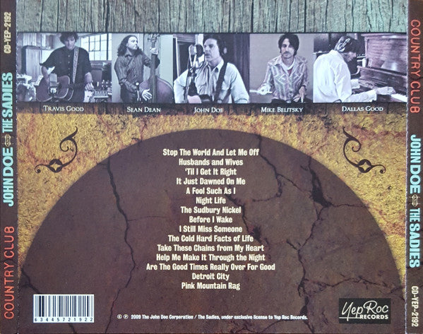 John Doe (2) and The Sadies : Country Club (CD, Album)