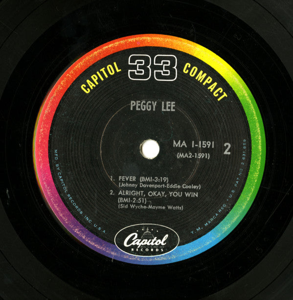 Peggy Lee : Mañana (7", EP, Mono)