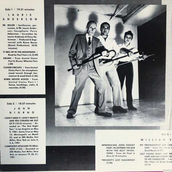 Laurie Anderson / John Giorno / William S. Burroughs : You're The Guy I Want To Share My Money With (2xLP, Comp)