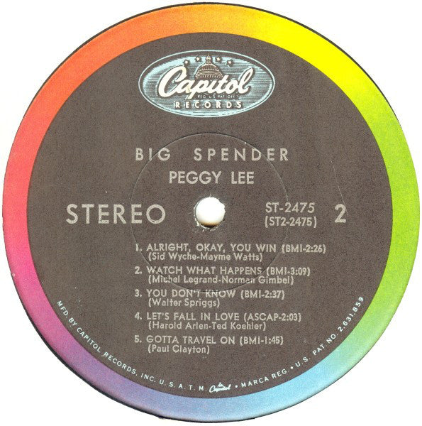 Peggy Lee : Big Spender (LP, Album)
