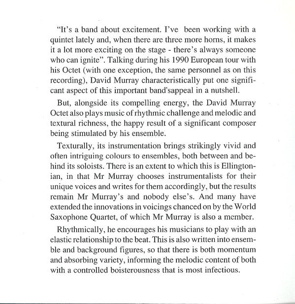 David Murray Octet : Hope Scope (CD, Album)