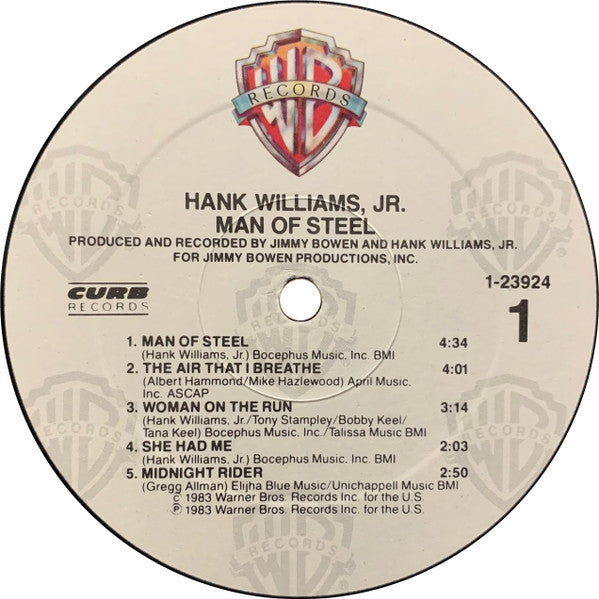 Hank Williams Jr. : Man Of Steel (LP, Album)