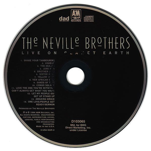 The Neville Brothers : Live On Planet Earth (CD, Album, Club)
