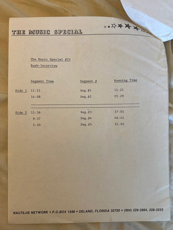 Rush : Rush -- The Music Special Interview #23 (12", Mono)