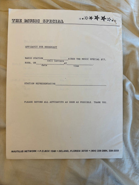 Rush : Rush -- The Music Special Interview #23 (12", Mono)