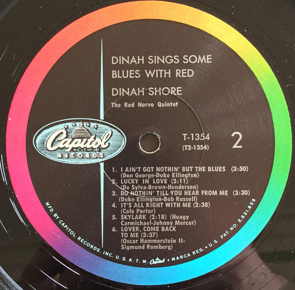 Dinah Shore : Dinah Sings Some Blues With Red (LP, Mono)