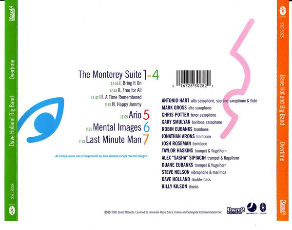 Dave Holland Big Band : Overtime (CD, Album)