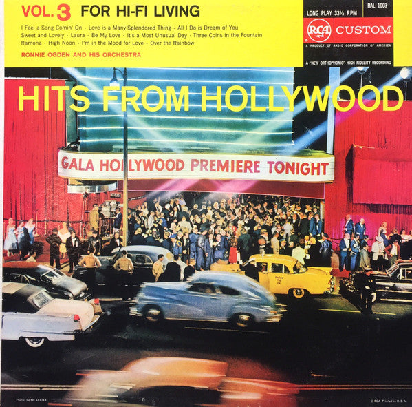 Ronnie Ogden And His Orchestra : Hits From Hollywood - Vol. 3 For Hi-Fi Living (LP, Album)