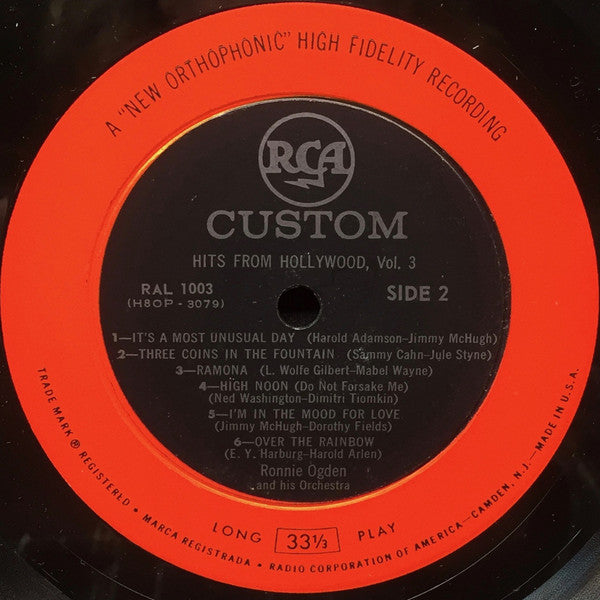 Ronnie Ogden And His Orchestra : Hits From Hollywood - Vol. 3 For Hi-Fi Living (LP, Album)