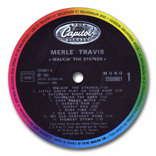 Merle Travis : Walkin' The Strings (LP, Album, Mono, RE)