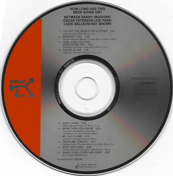 Sarah Vaughan : How Long Has This Been Going On? (CD, Album, RE, RM)